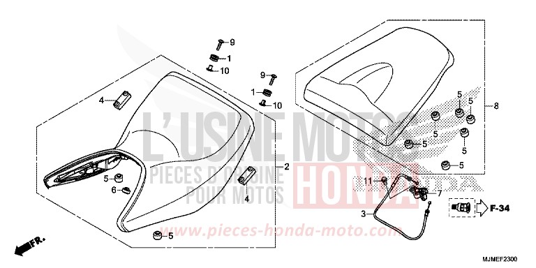 SIEGE de VFR800X "Crossrunner" PEARL GLARE WHITE (NHB53) 2017